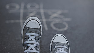 pair of gray Converse All Star low-top sneakers, shoes