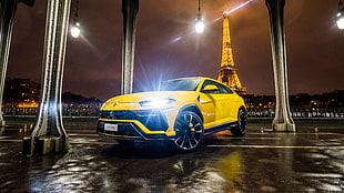 yellow Renault SUV, Lamborghini Urus, Luxury SUV, 2018 HD wallpaper