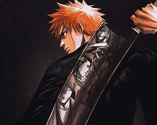 orange-haired male animated character, Bleach, Kurosaki Ichigo, Ichimaru Gin, Zaraki Kenpachi HD wallpaper