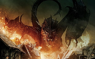dragon game digital wallpaper