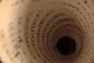 music note, music, musical notes, tunnel, depth of field HD wallpaper