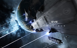 Eve Crucible wallpaper, EVE Online, space, spaceship, Caldari