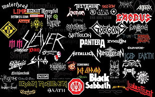 Metal Band logos, metal, metal music, collage, music
