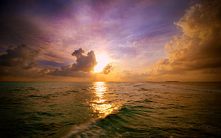sunrise near the ocean HD wallpaper