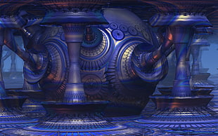 blue 3D concept art illustration