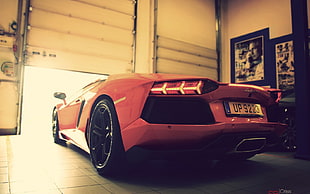 red sports car, Lamborghini, sports car