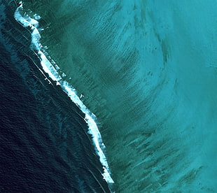 aerial view of ocean wave