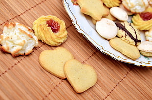 top view photo of assorted-shape biscuits