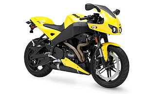 yellow and black sports bike
