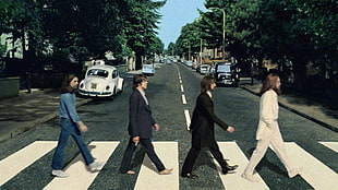 The Beatles Band in Abby Road, music, album covers, The Beatles, Abbey Road HD wallpaper