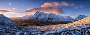 snow-covered mountain under blue sky, glencoe, scotland HD wallpaper