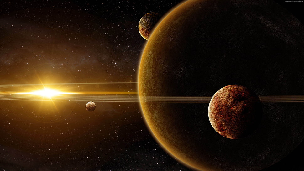 several planets digital wallpaper HD wallpaper
