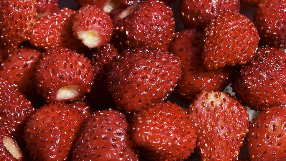 red strawberries fruit HD wallpaper