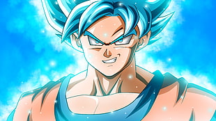 Super Saiyan Blue Son Goku digital wallpaper