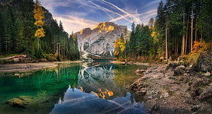 photograph of river, lake, sunset, Italy, summer HD wallpaper