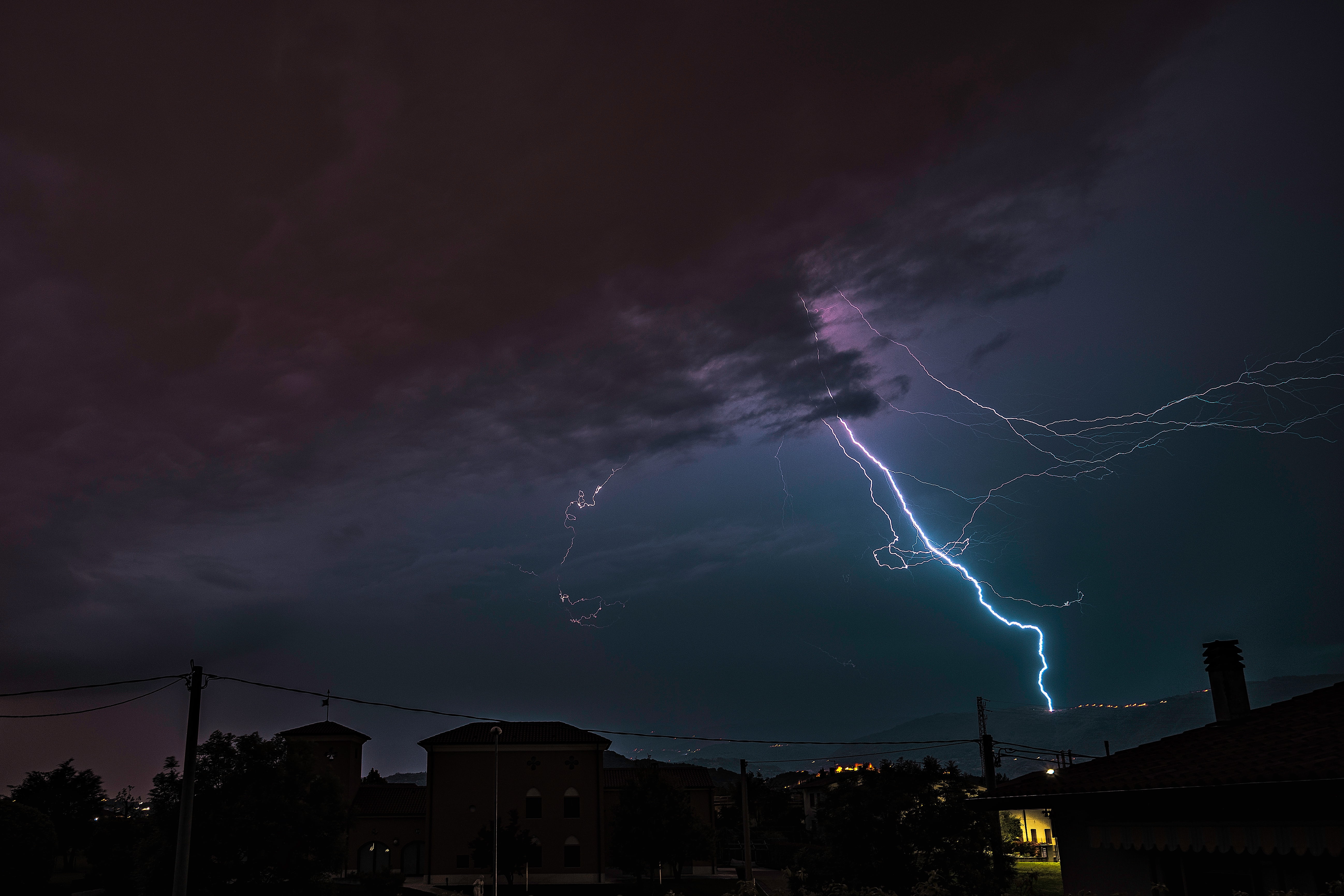 lightning hitting mountain