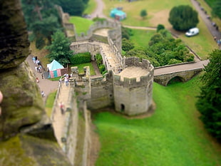 depth of field photography of brown stone castle