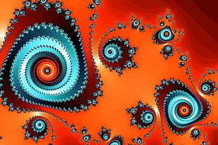 blue and orange abstract clip-art, fractal
