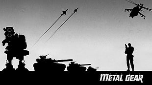 black and white helicopter toy, Metal Gear, Metal Gear Solid  HD wallpaper
