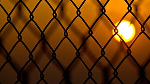 silhouette of cyclone fence HD wallpaper