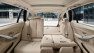 white leather 2-seat sofa, BMW 3, BMW, car, car interior