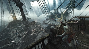 Assassin's Creed digital wallpaper, Assassin's Creed, Edward Kenway, naval battles, pirates