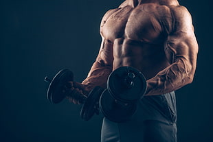 pair of black dumbbells, men, bodybuilding, weightlifting, sport  HD wallpaper