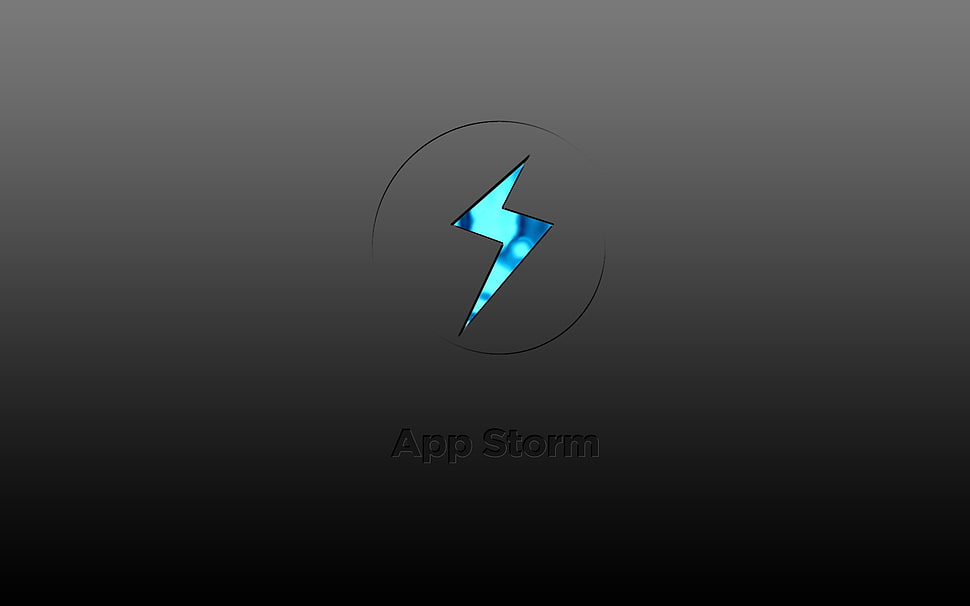 blue app storm logo HD wallpaper
