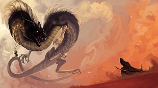 dragon digital wallpaper, fantasy art, dragon, artwork