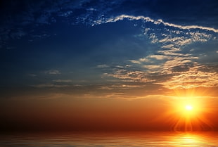 sunset in the sea