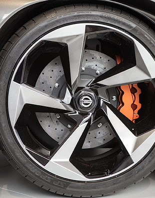gray Nissan vehicle wheel and tire, car, Super Car , Nissan, Nissan Concept 2020 HD wallpaper