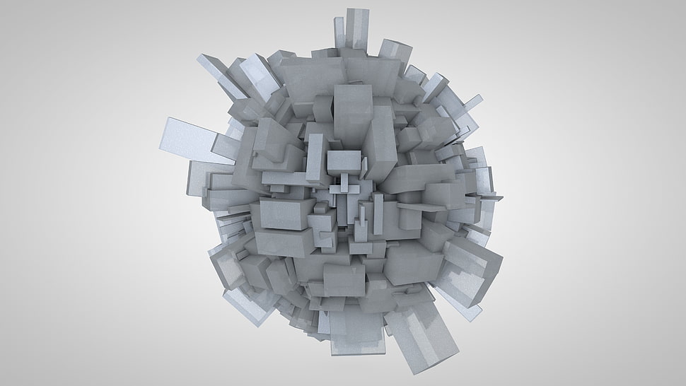 white 3D artwork HD wallpaper