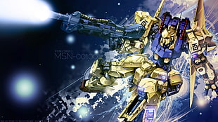 purple and brown robot illustration with text overlay, robot, mobile suit z gundam , Gundam HD wallpaper