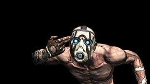 male character wearing white and black mask digital wallpaper, Borderlands, Borderlands 2, video games