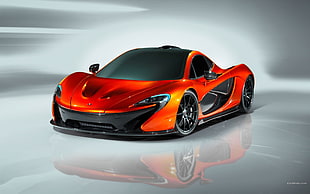 orange super car, car, McLaren, vehicle, orange cars