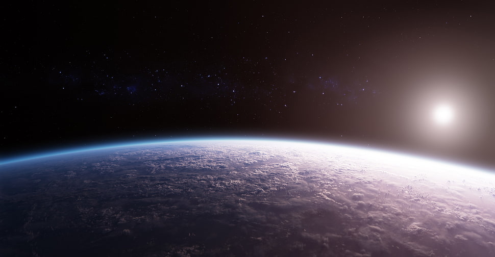 gray planet HD wallpaper