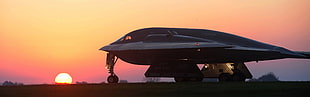 black Mother of All Bombs jet, Northrop Grumman B-2 Spirit, Bomber, strategic bomber, sunset HD wallpaper