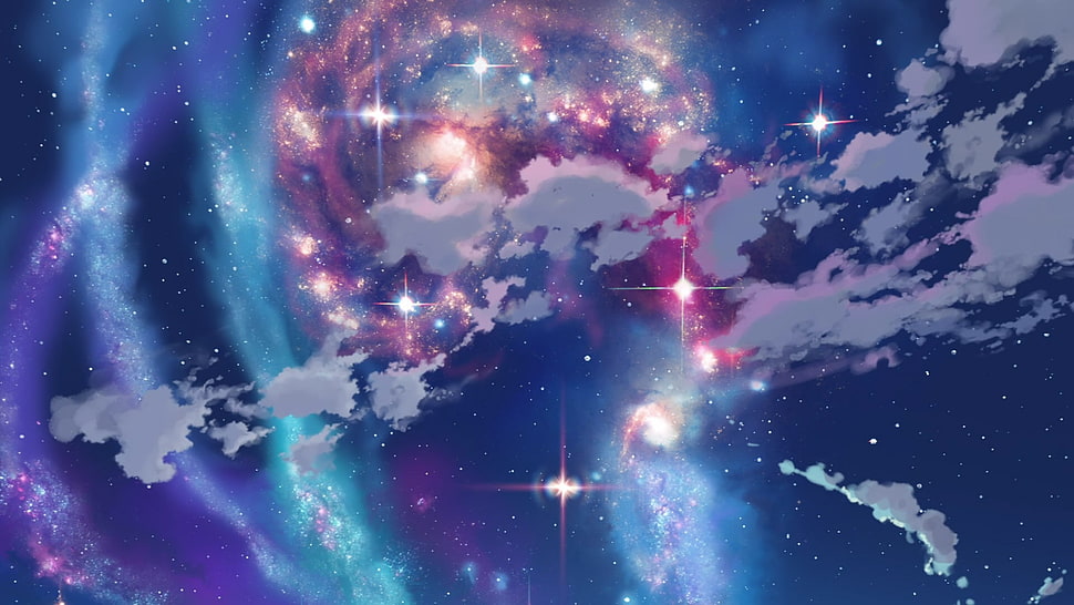 Galaxy illustration, Children Who Chase Lost Voices, Makoto Shinkai , anime HD wallpaper
