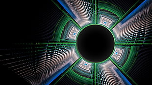 low angle of glass building photo, abstract, pattern, digital art