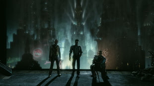 three black and white action figures, video games, screen shot, BioShock Infinite: Burial at Sea, Rapture HD wallpaper