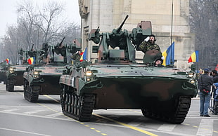 parade of military tanks HD wallpaper