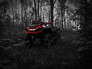 black and red ATV, quad, Outlander, can am, brp