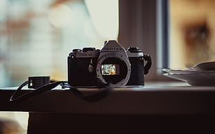 black Pentax SLR camera, camera, Pentax
