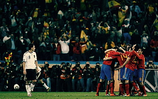 men's red soccer jersey, soccer, Mesut Ozil, Germany, Spain HD wallpaper