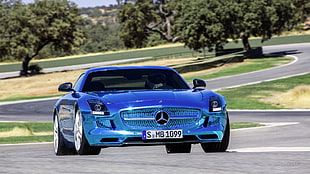 2018 blue Mercedes-Benz GLE 350, Mercedes SLS, car