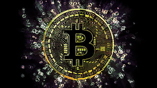 Bitcoin illustration, Bitcoin, cryptocurrency, currency, money