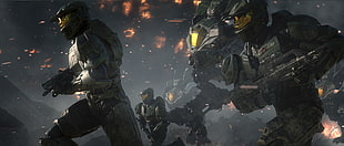 soldier character wallpaper, Halo Wars, Spartans
