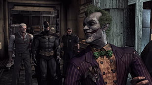 Joker and Batman painting, Batman, Joker, Batman: Arkham Asylum, video games