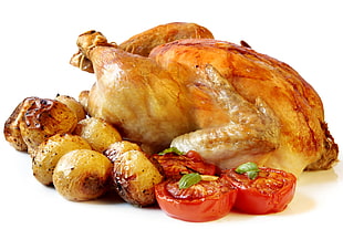 roaster chicken with tomatoes
