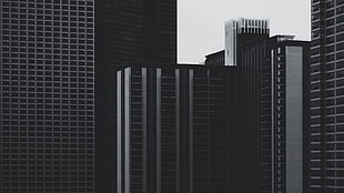 black high rise building, monochrome, architecture, building, skyscraper